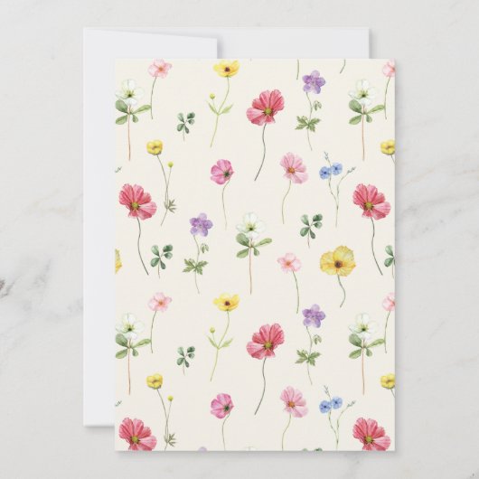 Wildblume Rustikales Blumenkohl Probe Abendessen Einladung (Rückseite)