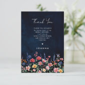 Wildblume Rustikales Brautparty Dankeskarte (Stehend Vorderseite)