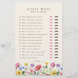 Wildblume Rustikales Brautparty-Spiel