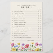 Wildblume Rustikales Brautparty-Spiel (Vorderseite)