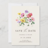 Wildblume Rustikales Chic Floral Boho Country Foto Save The Date (Vorderseite)