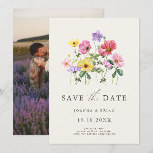 Wildblume Rustikales Chic Floral Boho Country Foto Save The Date