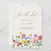 Wildblume Rustikales Chic Floral Foto Save the Dat Date (Vorderseite)