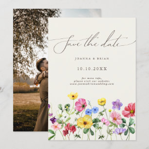 Wildblume Rustikales Chic Floral Foto Save the Dat Date