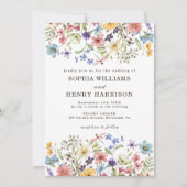 Wildblume Rustikales Land Hochzeit Moderner QR-Cod Einladung (Vorderseite)