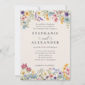 Wildblume Rustikales Land Hochzeiten Blume Einladung (Vorderseite)