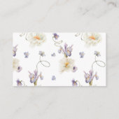 Wildblume rustikales lila Baby Showspiel Begleitkarte (Rückseite)