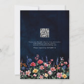 Wildblume Rustische QR-Code Hochzeit der Seestreit Einladung (Rückseite)