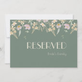 Wildblume Sage Deko Hochzeit vorbehaltenes Zeichen (Vorderseite)