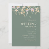 Wildblume Sage Deko Hochzeitsempfang Einladung (Vorderseite)