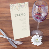 Wildblume Sage Deko Hochzeitsessen und Getränkemen Menükarte