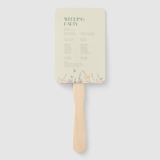 Wildblume Sage Deko Hochzeitsprogramm Fächer (Rückseite)