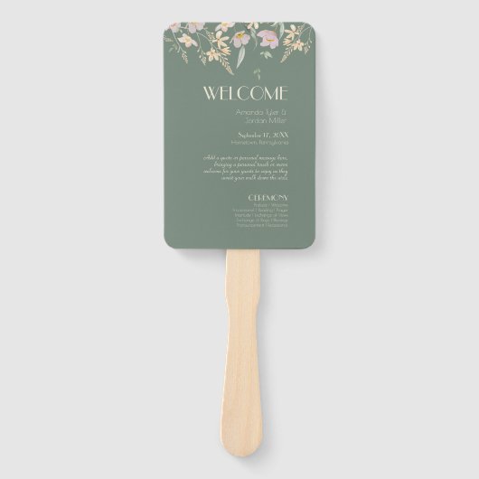 Wildblume Sage Deko Hochzeitsprogramm Fächer (Vorderseite)