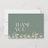 Wildblume Sage Deko Hochzeitstuhl Dankeschön Karte (Vorderseite)