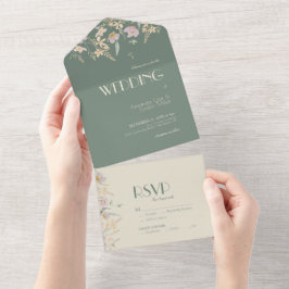 Wildblume Sage Deko Wedding All In One Einladung