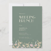 Wildblume Sage Deko Wedding Brunch Einladung (Vorderseite)