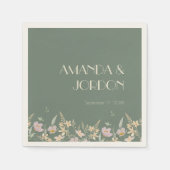 Wildblume Sage Deko Wedding Cocktail Serviette (Vorderseite)