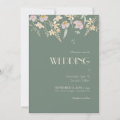 Wildblume Sage Deko Wedding Einladung (Vorderseite)