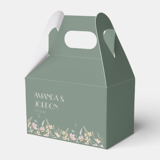 Wildblume Sage Deko Wedding Gable Favor Box Geschenkschachtel (Vorderseite)