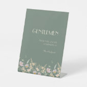 Wildblume Sage Deko Wedding Gentlemen Badezimmer Sockelschild (Vorderseite)