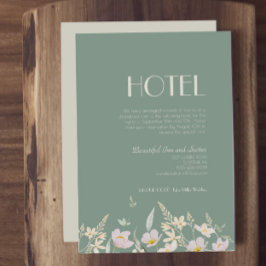 Wildblume Sage Deko Wedding Hotel Begleitkarte