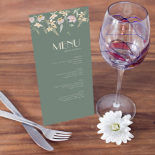 Wildblume Sage Deko Wedding Menu Menükarte