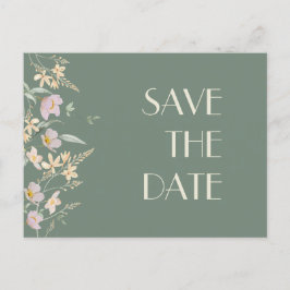 Wildblume Sage Deko Wedding Save the Date Ankündigungspostkarte