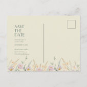 Wildblume Sage Deko Wedding Save the Date Ankündigungspostkarte (Rückseite)