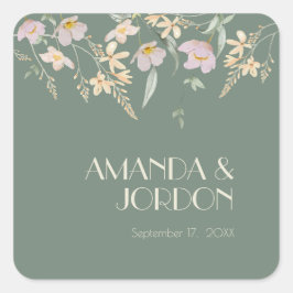 Wildblume Sage Deko Wedding Siegel Sticker