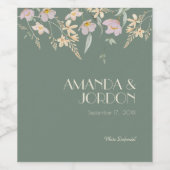 Wildblume Sage Deko Wedding Wine Label Weinetikett (Einzelnes Label)