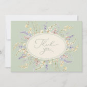 Wildblume Sage Green Baby Dusche Danke Karte (Vorderseite)