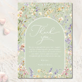 Wildblume Sage Green Baby Dusche Dankeskarte