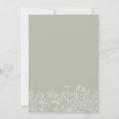 Wildblume Sage Green Baby Dusche Einladung (Rückseite)