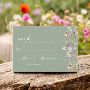 Wildblume Sage Green Boho Garden Wedding UAWG Einladung