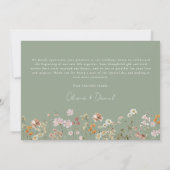 Wildblume Sage Green Boho Hochzeit Dankeskarte (Rückseite)