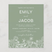 Wildblume Sage Green Botanical Wedding (Vorderseite)