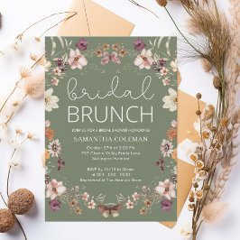 Wildblume Sage Green Bridal Brunch Brautparty Einladung