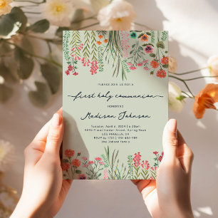 Wildblume Sage Green First Heilige Kommune Einladung