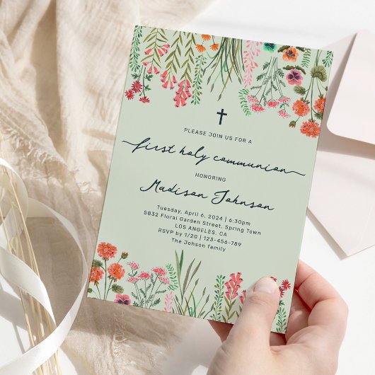 Wildblume Sage Green First Heilige Kommune Einladung