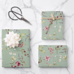 Wildblume Sage Green Floral Geschenkpapier Set<br><div class="desc">Moderne Wildblume macht grünes Blumenpapier.</div>