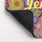 Wildblume Sage Green Floral Personalisiert Mousepad (Ecke)