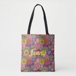 Wildblume Sage Green Floral Personalisiert Totbeut Tasche