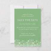 Wildblume Sage Green Save the Date (Vorderseite)