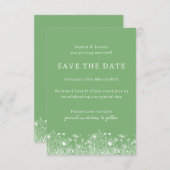 Wildblume Sage Green Save the Date (Vorne/Hinten)