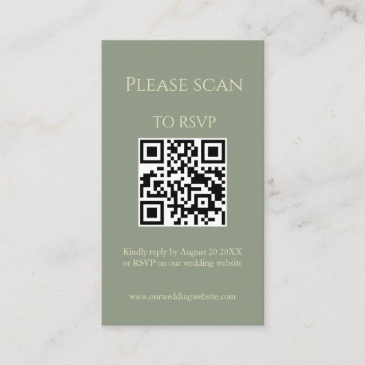 Wildblume Sage & Yellow QR Code & UAWG Wedding Begleitkarte (Vorderseite)