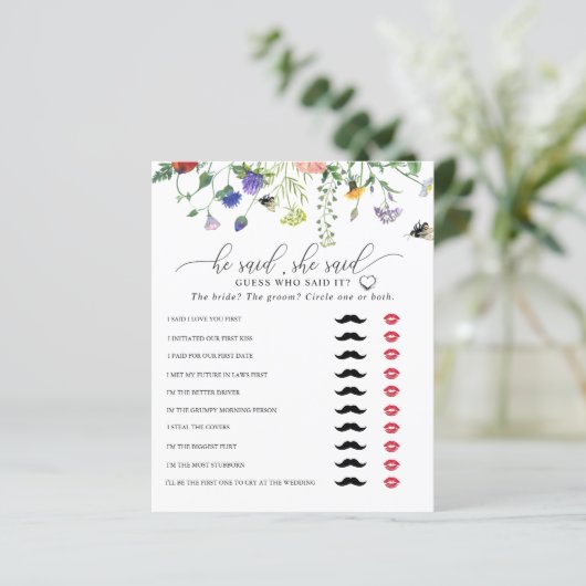 Wildblume, sagte er | Brautparty Game (Stehend Vorderseite)