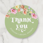 Wildblume Salbei grün Brautparty vielen Dank Geschenkanhänger (Vorderseite)