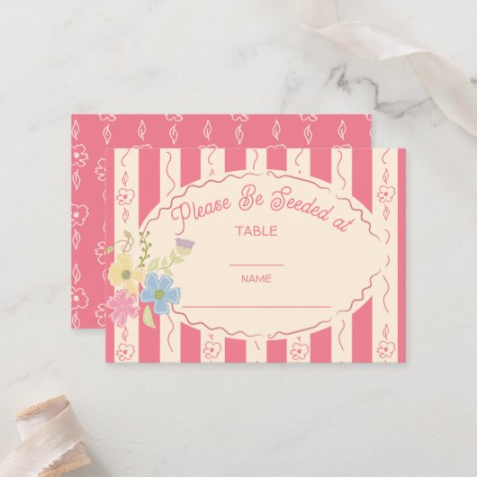 Wildblume Samenpackung Hochzeit Tischnummer Name Platzkarte (Vorderseite/Rückseite Beispiel)