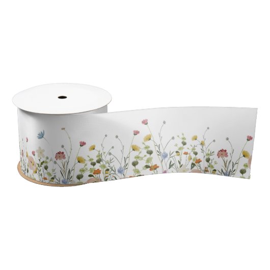 Wildblume Satin Ribbon, Sommerfeld Blume Satinband (Spule)