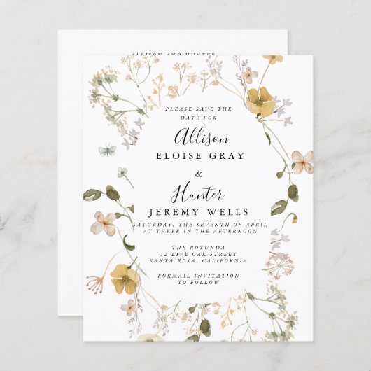 Wildblume Save the Date (Vorne/Hinten)